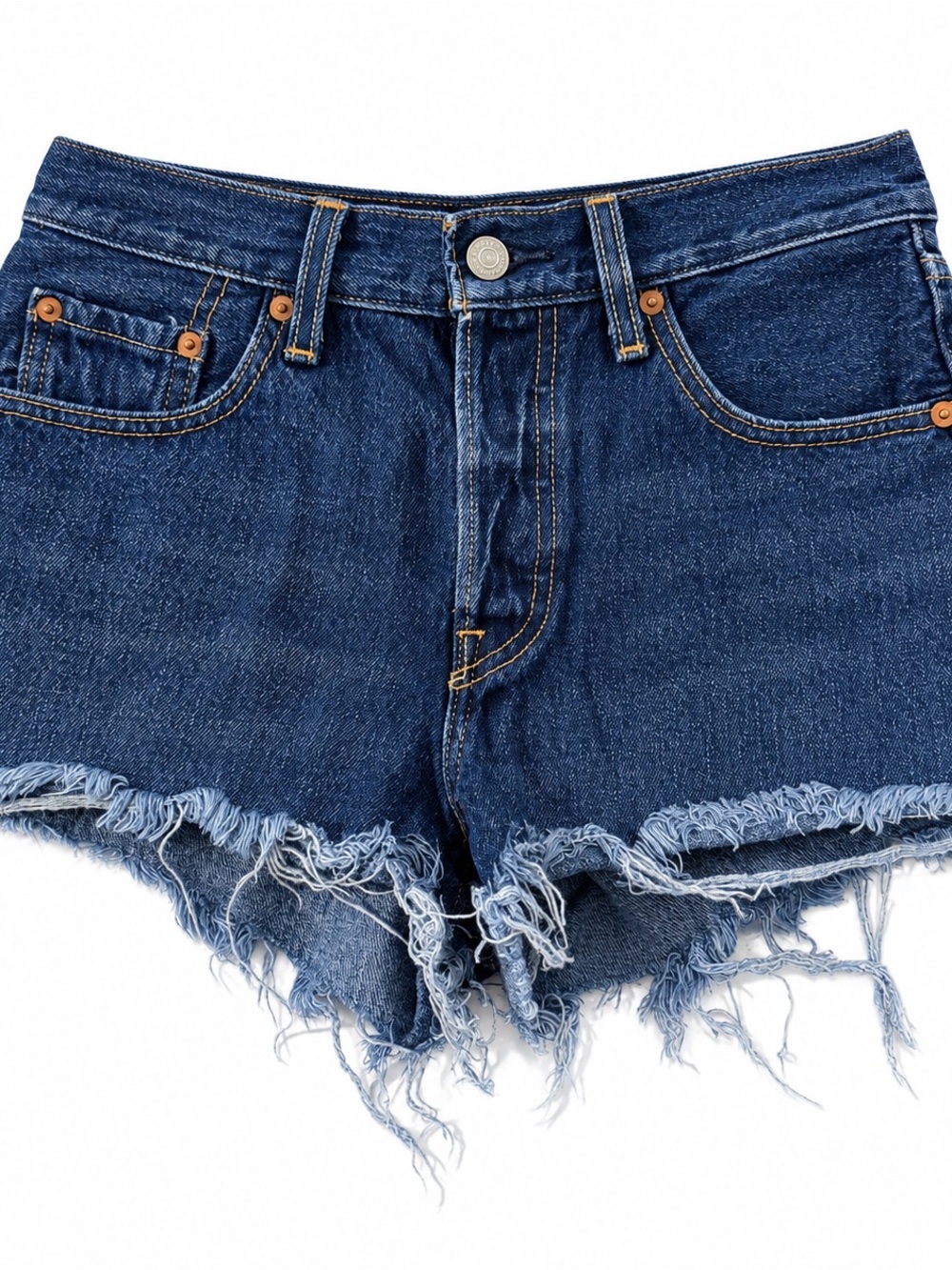 Levi’s Denim Frayed Hem Women's Shorts - Blue 25 Y2K